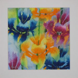 Florals Blue purple and yellow irises
