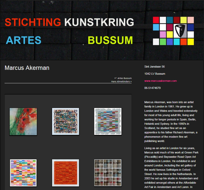 Website Artes Bussum - Marcus Akerman
